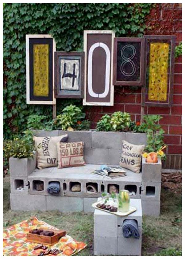 Идея за градината с бетонни блокчета