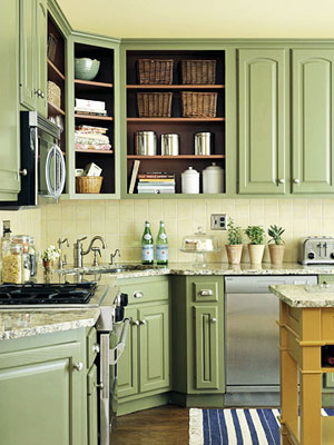 Green Kitchen Cabinets