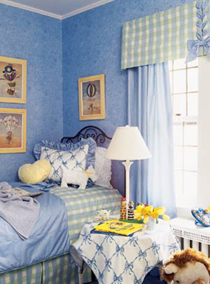 child room Designed in blue Elegant and Modern nursery Room