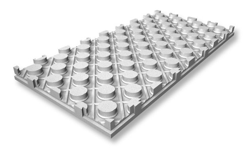 Плочите Austrotherm PPG® осигуряват едновременно изолация и възможност за закрепване на тръбите без използване на допълнителни средства Плочите Austrotherm PPG® осигуряват едновременно изолация и възможност за закрепване на тръбите без използване на допълнителни средства