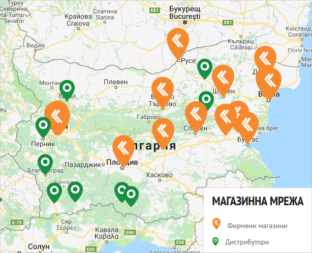 Магазинна мрежа на Паркетен Свят Магазинна мрежа на Паркетен Свят