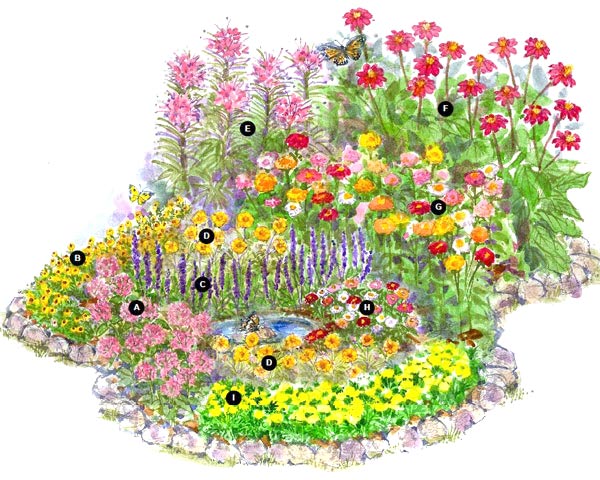  Градински проекти:Пеперудена градина с езерце