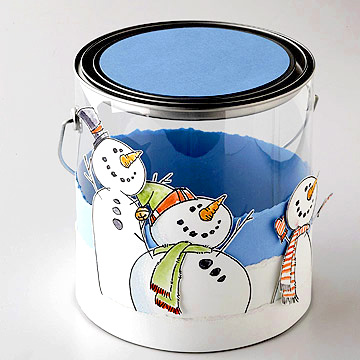 Кутия за подправки със снежни човечета