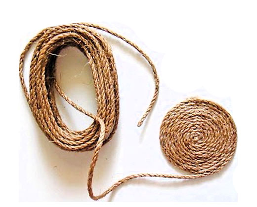 Рустикално килимче от въже