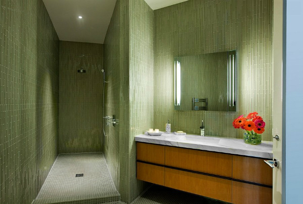 Интересни идеи със зелено за интериора на банята