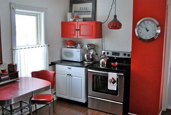 20 кухни в червено, черно и бяло