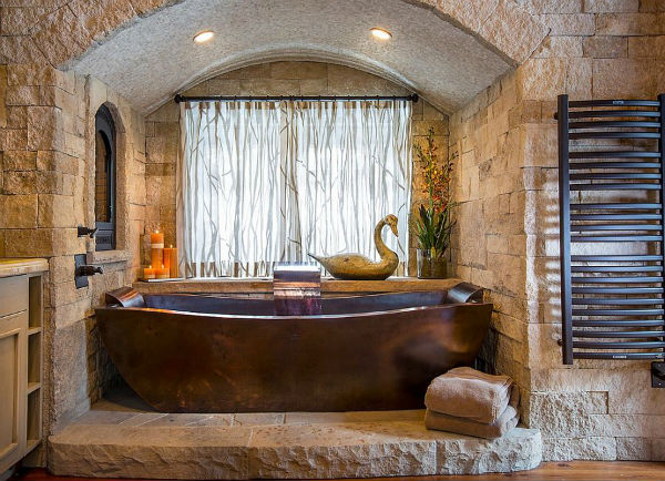 Изящни и вдъхновяващи бани с каменни стени – част I