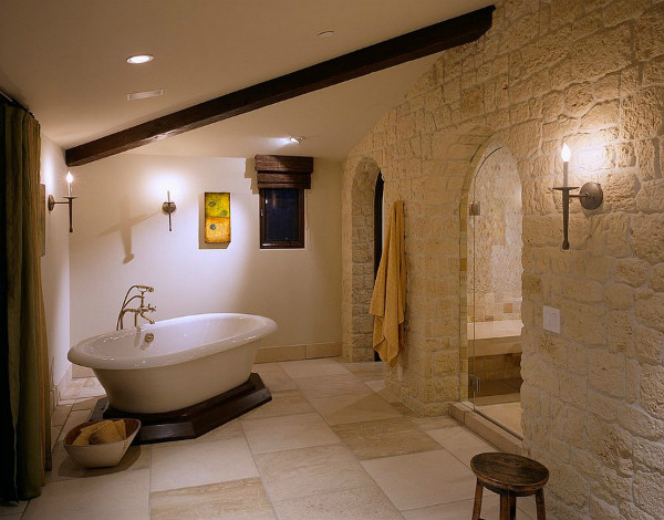 Изящни и вдъхновяващи бани с каменни стени – част II