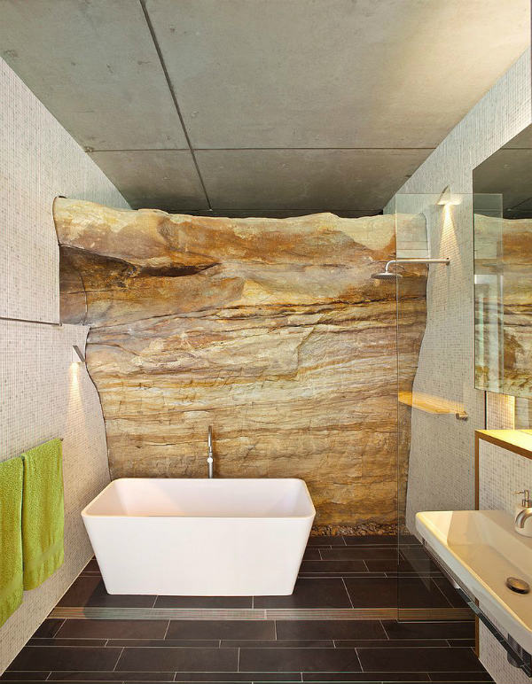 Изящни и вдъхновяващи бани с каменни стени – част II