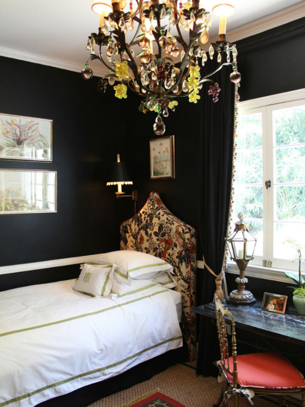 10 идеи как да използвате черното за стените в спалнята